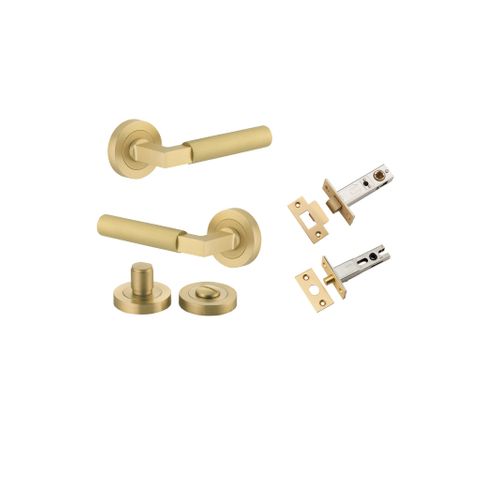 Iver TRA16272KPRIV60 Door Lever Berlin Rose Rnd Brushed Gold PVD Privacy Kit