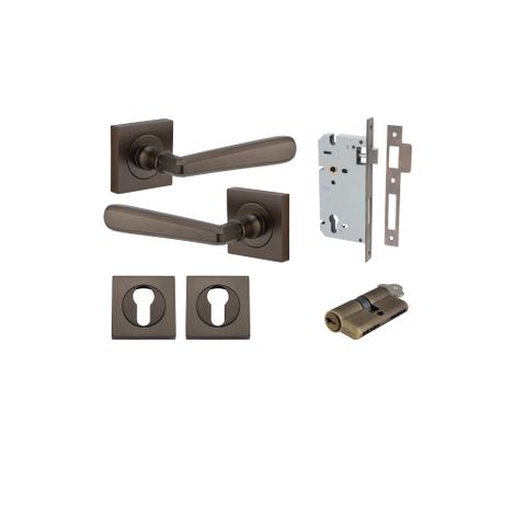 Iver Copenhagen Square Rose Entrance Lever Kit (Key/Key)