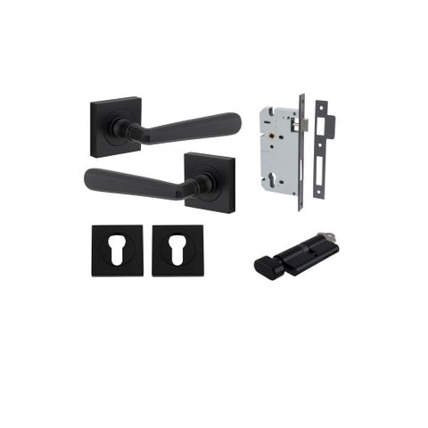 Door TRA21193KENTR60KT Lever Copenhagen Sqr Rose Mb H52xw52xp61mm Entrance Kit