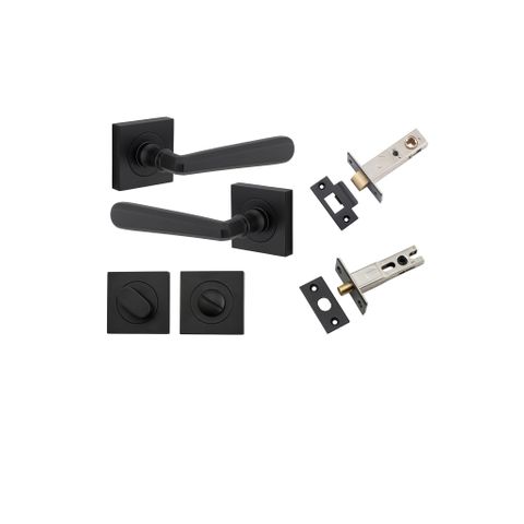 Door TRA21193KPRIV60 Lever Copenhagen Sqr Rose Mb H52xw52xp61mm Privacy Kit