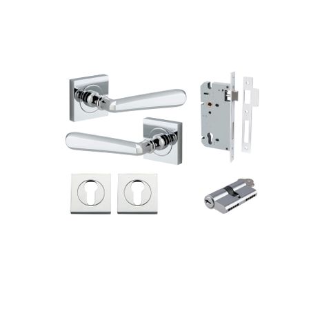 Door TRA21194KENTR60KK Lvr Cphgn Sqr Rose Polished Chrome H52XW52XP61 Entr Kit