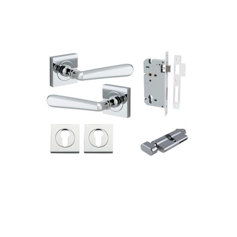 Door TRA21194KENTR60KT Lvr Cphgn Sqr Rose Polished Chrome H52XW52XP61 Entr Kit