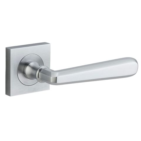 Door TRA21195 Lever Copenhagen Sqr Rose Brushed Chrome H52xw52xp61mm