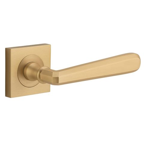 Door TRA21196 Lever Copenhagen Sqr Rose Brushed Brass H52xw52xp61mm