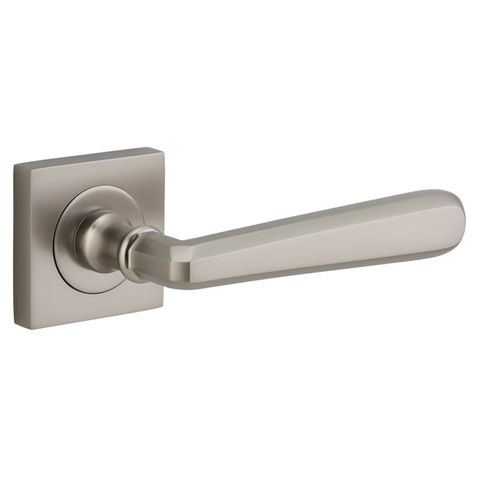 Door TRA21199 Lever Copenhagen Square Rose Satin Nickel H52xw52xp61mm