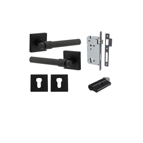 Door TRA21203KENTR60KK Lever Helsinki Sqr Rose Mb H52xw52xp44mm Entrance Kit