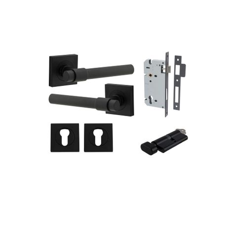 Door TRA21203KENTR60KT Lever Helsinki Sqr Rose Mb H52xw52xp44mm Entrance Kit