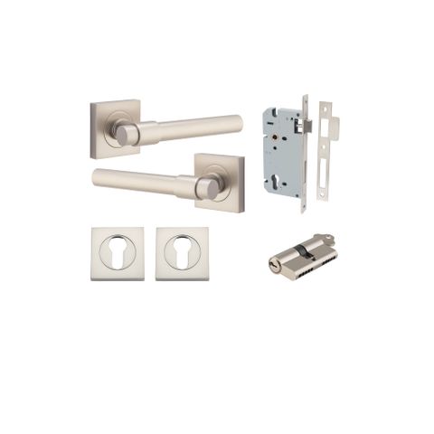 Door TRA21209KENTR60KK Lvr Helsinki Sqr Rose Satin Nickel H52XW52XP44 Entr Kit