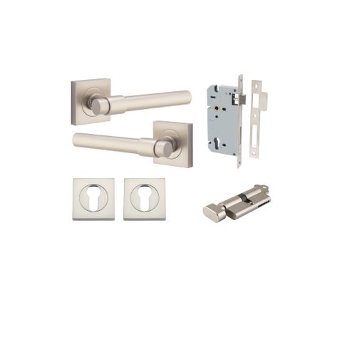 Door TRA21209KENTR60KT Lvr Helsinki Sqr Rose Satin Nickel H52XW52XP44 Entr Kit