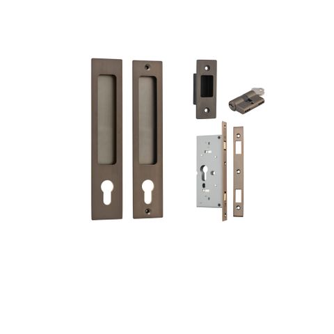 Sliding TRA21411E Door Pull Rectangular Euro Pr Sb H225xw45xp2.5mm