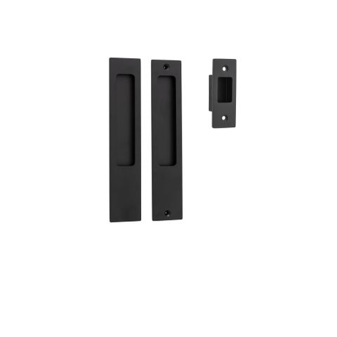 Sliding TRA21413 Door Pull Rectangular Pr Matt Black H225xw45xp2.5mm