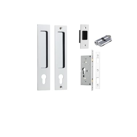 Sliding TRA21414E Door Pull Rectangular Euro Pair Polished Chrome H225