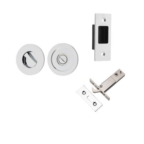 Sliding TRA21434 Door Pull Round Privacy Polished Chrome D60xp2.5mm