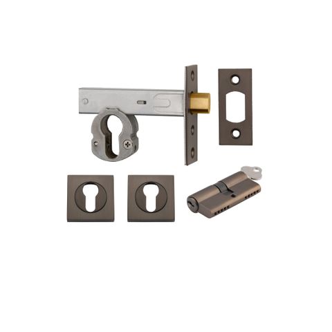 Iver Euro Mortice Deadbolt Kit 60mm Backset W/ Square Escutcheon (Key/Key)