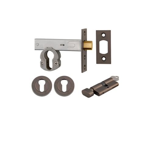 Iver Euro Mortice Deadbolt Kit 60mm Backset W/ Round Escutcheon (Key/Turn)