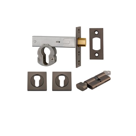 Iver Euro Mortice Deadbolt Kit 60mm Backset W/ Square Escutcheon (Key/Turn)