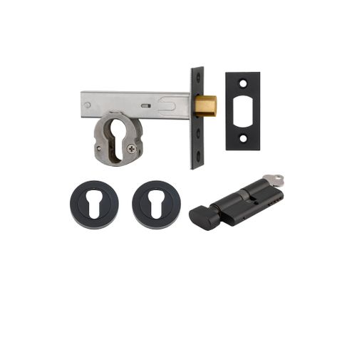 Mortice TRA22152K60KTER Deadbolt Eu M/Black B/Set 60mm Key/Thumb Esc Rnd Kit