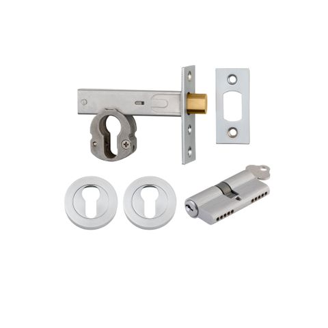 Mortice TRA22153K60KKER Deadbolt Eu B/Chrome Bset 60mm Key/Key Escut Rnd Kit