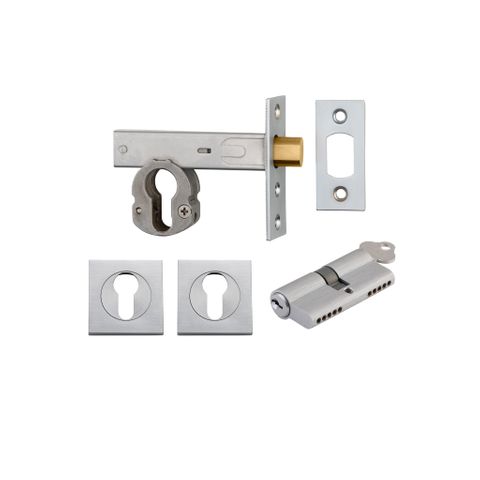 Mortice TRA22153K60KKES Deadbolt Eu B/Chrome Bset 60mm Key/Key Escut Sqr Kit