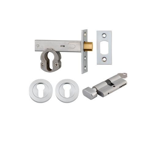 Mortice TRA22153K60KTER Deadbolt Eu B/Chr B/Set 60mm Key/Thumb Escut Rnd Kit