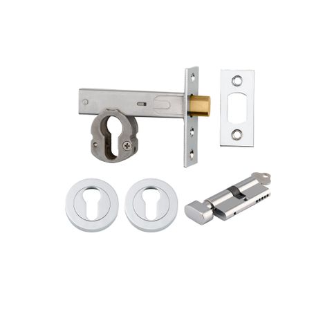 Mortice 22154K60KTER Deadbolt Eu P/Chrome Bset 60mm Key/Thumb Esc Rnd Kit