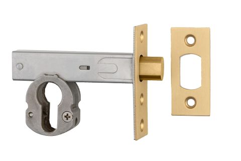 Iver TRA22155 Mortice Deadbolt Euro Brushed Brass Backset 60mm