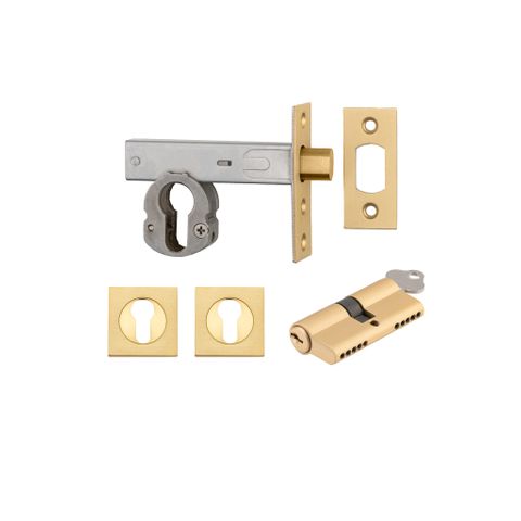 Mortice TRA22155K60KKES Deadbolt Eu B/Brass B/Set 60mm Key/Key Escut Sqr Kit