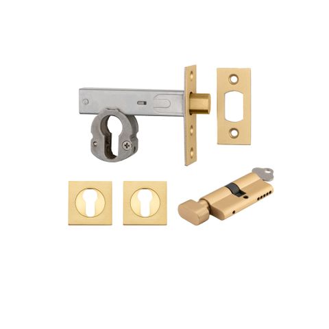 Mortice TRA22155K60KTES Deadbolt Eu B/Brass B/Set 60mm Key/Thumb Esc Sqr Kit