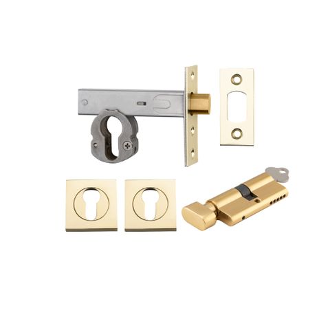 Mortice TRA22156K60KTES Deadbolt Eu P/Brass B/Set 60mm Key/Thumb Esc Sqr Kit