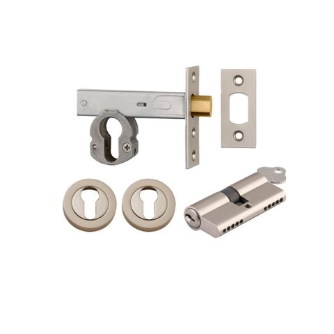 Mortice TRA22157K60KKER Deadbolt Eu S/Nickel Bset 60mm Key/Key Escut Rnd Kit