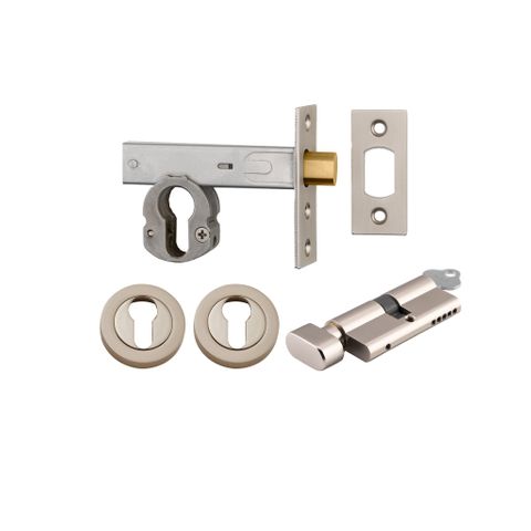 Mortice TRA22157K60KTER Deadbolt Eu S/Nickel Bset 60mm Key/Thumb Esc Rnd Kit
