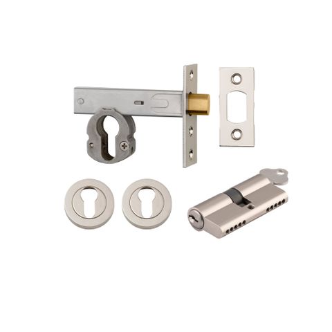 Mortice TRA22158K60KKER Deadbolt Eu P/Nickel Bset 60mm Key/Key Escut Rnd Kit