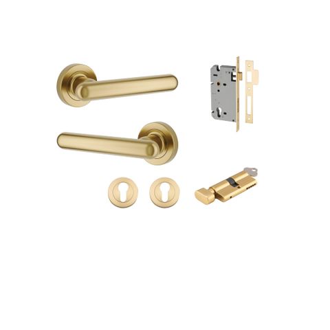 Iver Puerto Round Rose Entrance Lever Kit (Key/Turn)