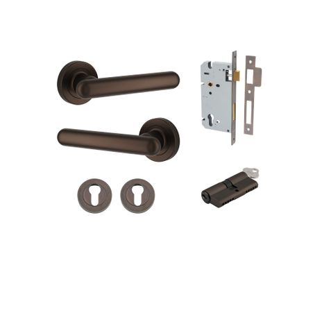 Iver TRA24002KENTR60KK Door Lvr Puerto Rose Rnd Signatr Brass Key/Key Entr Kit
