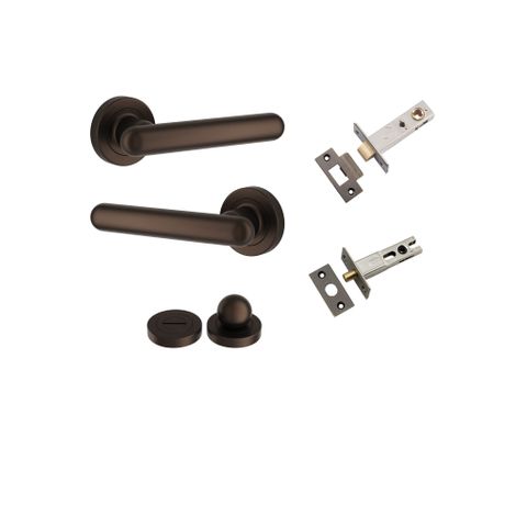 Iver TRA24002KPRIV60 Door Lever Puerto Rose Round Signature Brass Privac Kit
