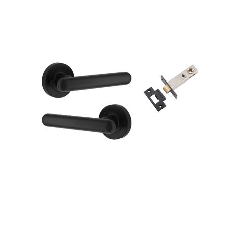 Iver TRA24003KIBPRIV60 Door Lever Puerto Rose Rnd Matt Black Inbuilt Priv Kit