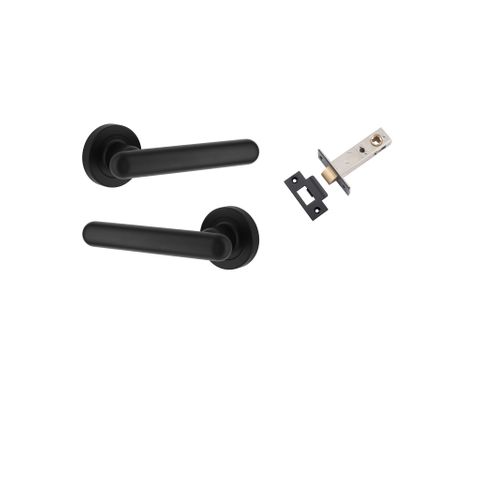 Iver TRA24003KPASS60 Door Lever Puerto Rose Round Matt Black Passage Kit