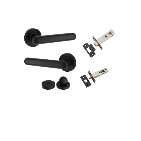 Iver TRA24003KPRIV60 Door Lever Puerto Rose Round Matt Black Privacy Kit