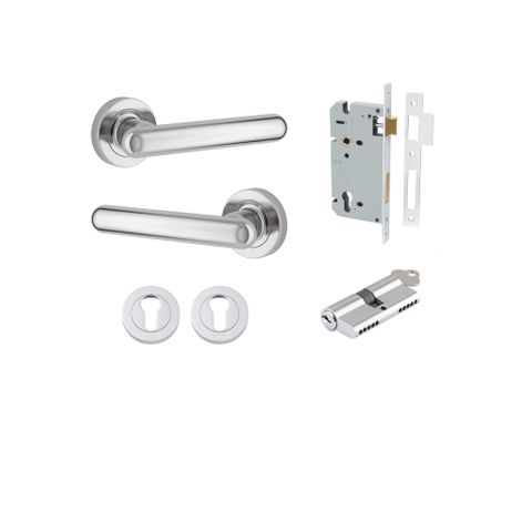 Iver TRA24004KENTR60KK Door Lvr Puerto Rose Rnd Polish Chrome Key/Key Entr Kit