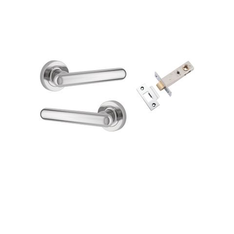 Iver TRA24004KPASS60 Door Lever Puerto Rose Round Polished Chrome Passag Kit