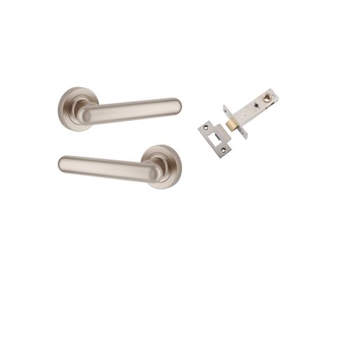 Iver TRA24005KPASS60 Door Lever Puerto Rose Round Satin Nickel Passage Kit