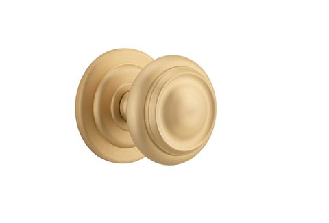 Tradco TRA4502 Iver Centre Door Knob Sarlat Brushed Brass D98xp99mm