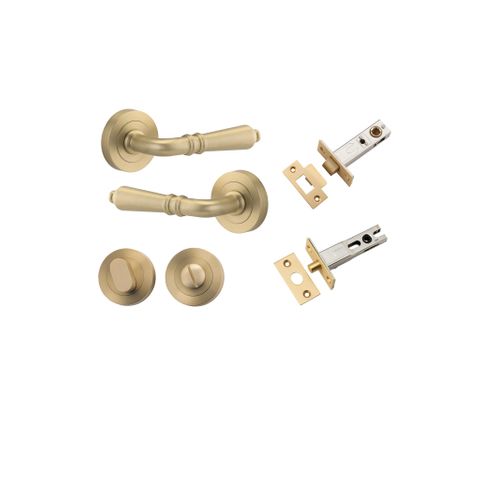 Iver Sarlat Round Rose Privacy Lever Kit W/ Latch & Separate Privacy Turn
