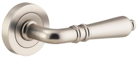 Iver TRA9209 Sarlat Door Lever Pair Round Rose Satin Nickel
