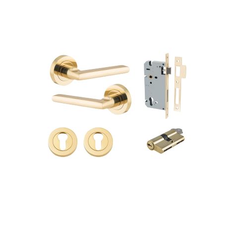 Door TRA9210KENTR60KK Lvr Baltimore Rnd Rose Pair PB D52XP58 Entr Kit