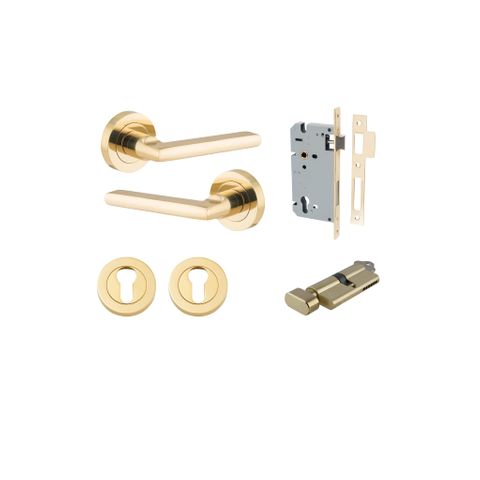 Door TRA9210KENTR60KT Lvr Baltimore Rnd Rose Pair PB D52XP58 Entr Kit