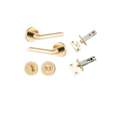 Door TRA9210KPRIV60 Lvr Baltimore Rnd Rose Pair PB D52XP58 Priv Kit