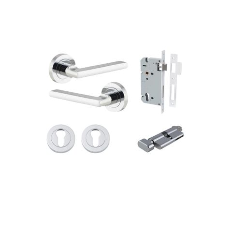 Dr TRA9214KENTR60KT Lvr Btmore Rnd Rose Pair Polished Chrome D52XP58 Entr Kit