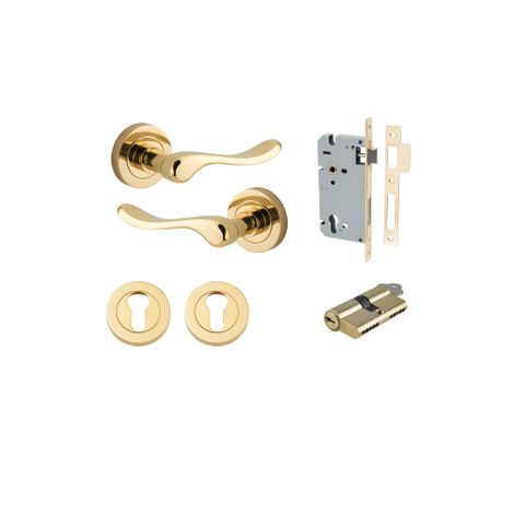 Iver Stirling Round Rose Entrance Lever Kit (Key/Key)