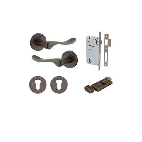 Door TRA20791KENTR60KT Lvr Stirling Rnd Rose Signature Brass D52XP64 Entr Kit